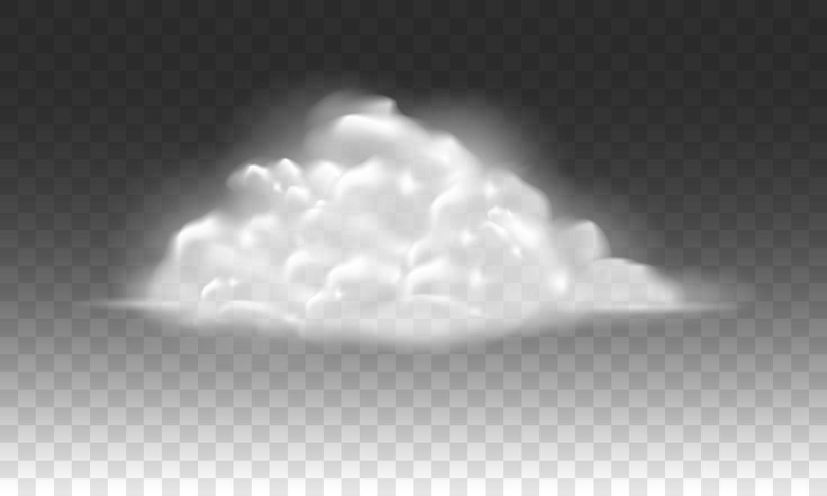 Realistic white cloud fog smoke on dark checkered background sky vector