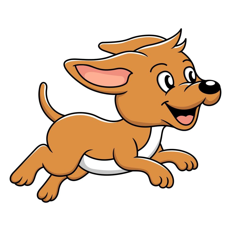 lindo perrito corriendo vector ilustración de dibujos animados