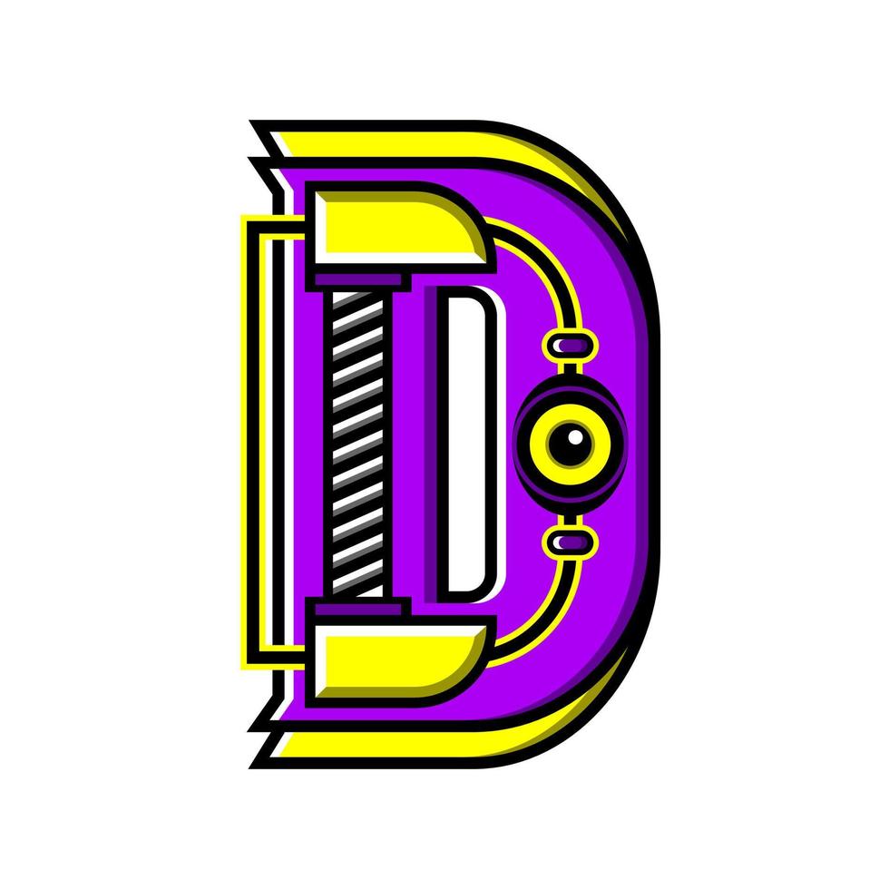 Letter D Mascot Cartoon Vector