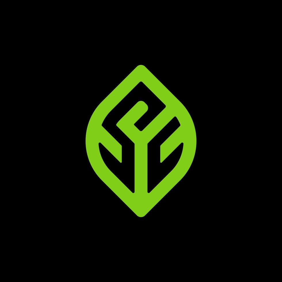 Leaf  SC Letter Design Monogram Icon Vector Template
