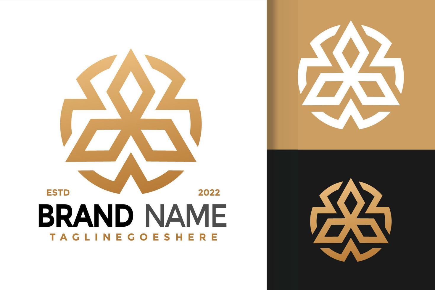 diseño de logotipo elegante triangel de lujo, vector de logotipos de identidad de marca, logotipo moderno, plantilla de ilustración vectorial de diseños de logotipos