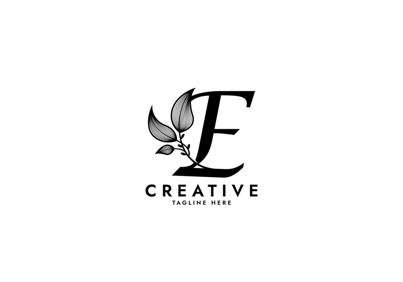 Letter E Linked Leaf Logo vector