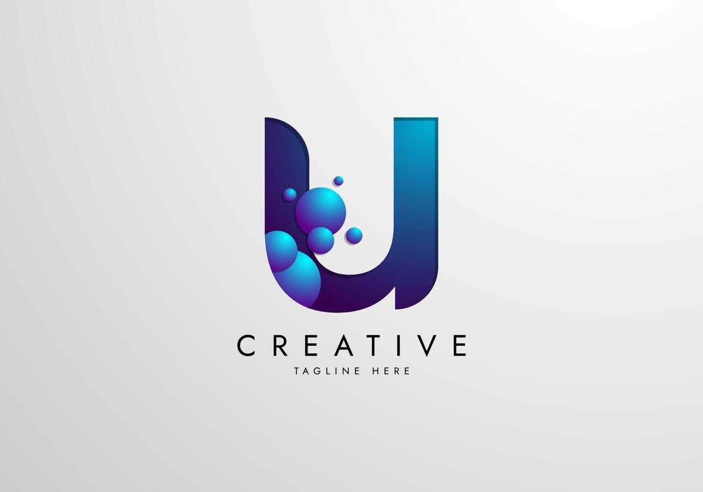 Letter U logo combined with gradient colored bubbles, logo Design Template vector