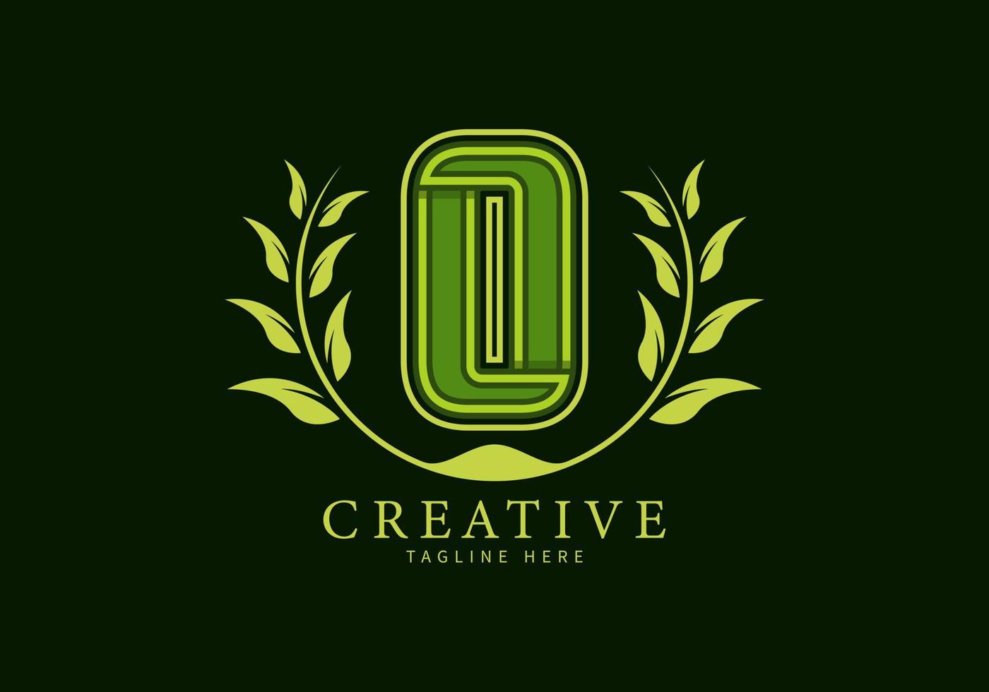 Letter O Monogram Logo with leaf decoration vector