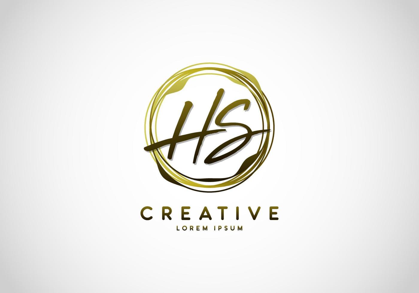 Initial HS Letter Handwriting Stylish Signature Logo vector