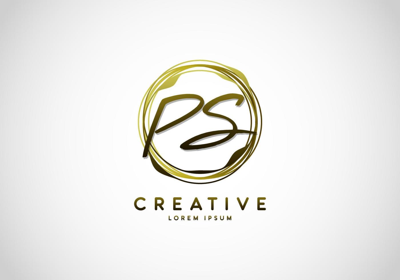 Initial PS Letter Handwriting Stylish Signature Logo vector