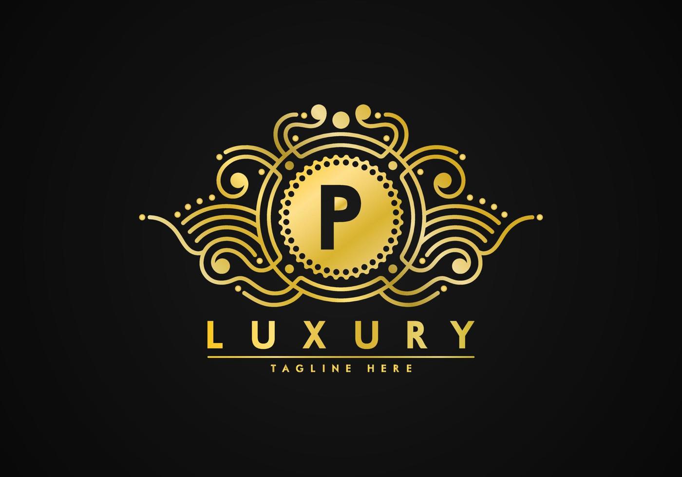 Letter P Luxury Decoration Logo vector