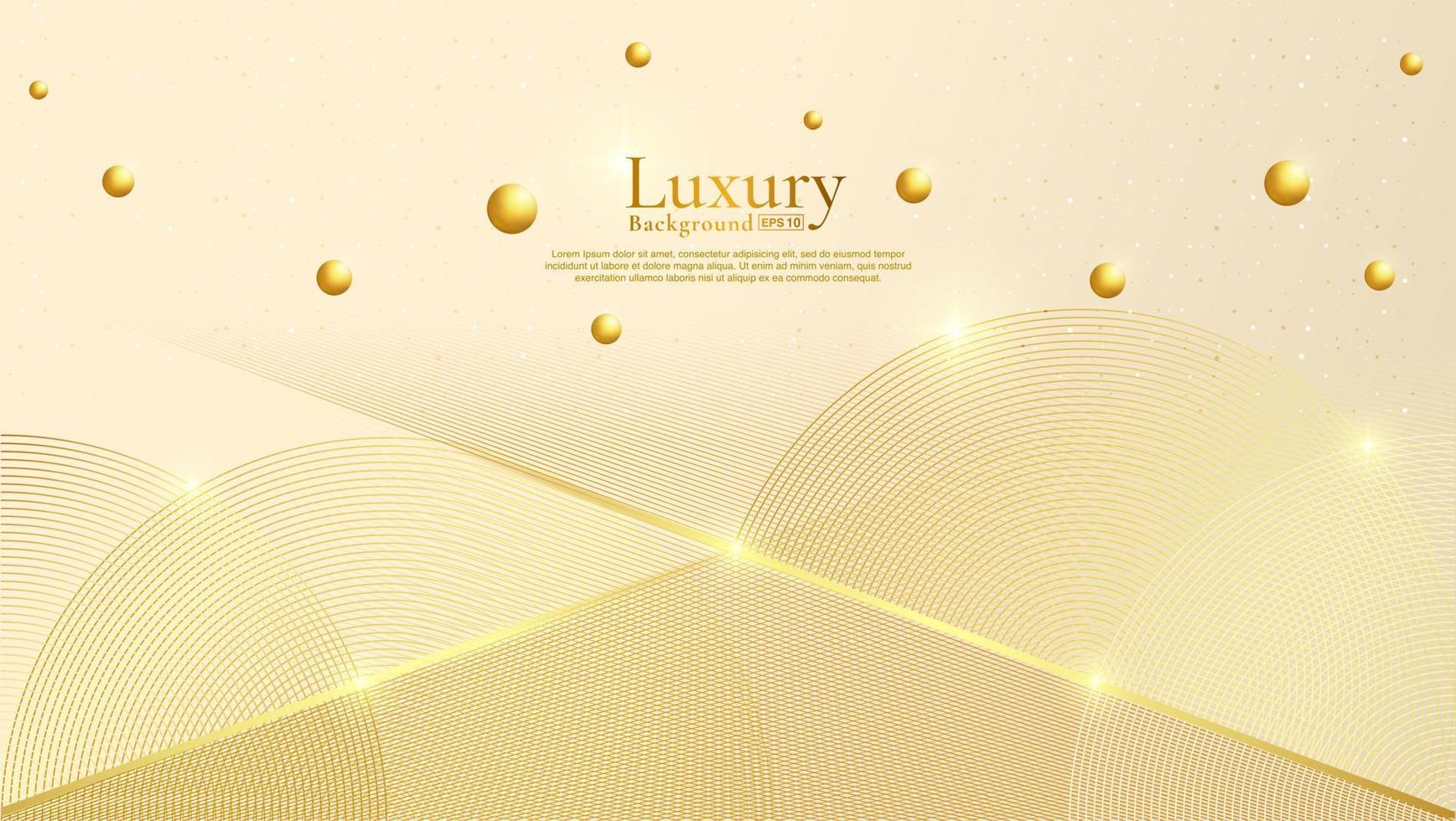 Golden Geometric Line Motifs Paired with an Elegant Abstract Background. Luxury Background. vector eps 10