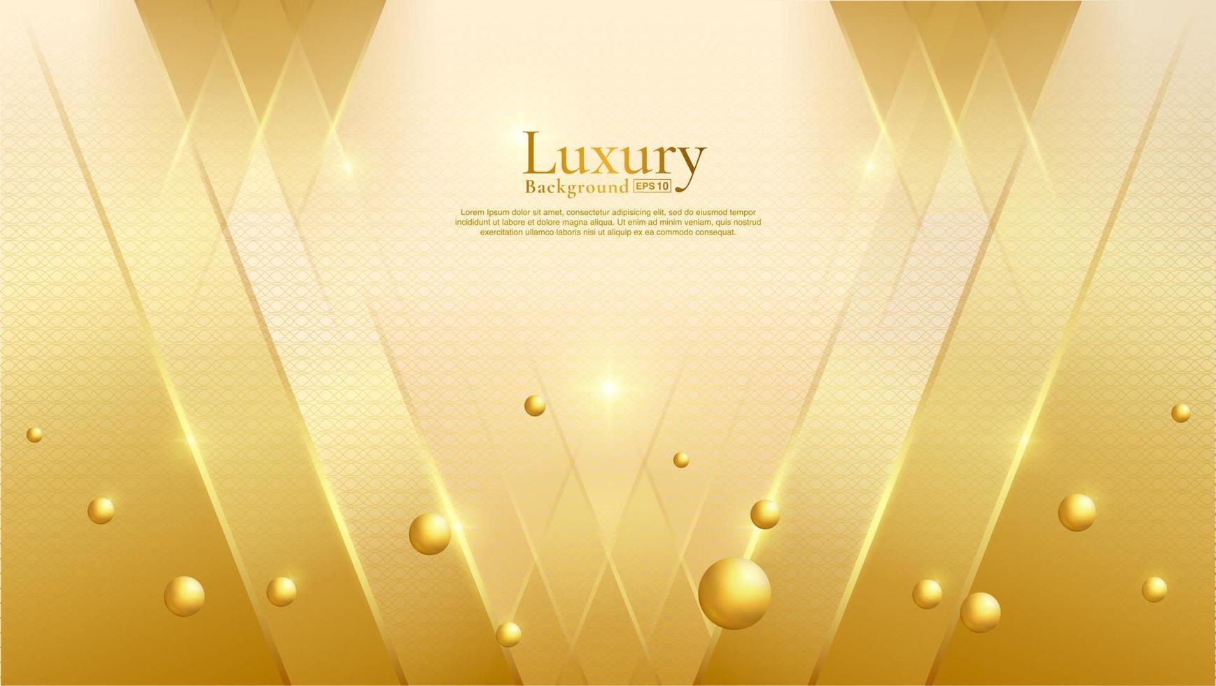 Golden Geometric Line Motifs Paired with an Elegant Abstract Background. Luxury Background. vector eps 10