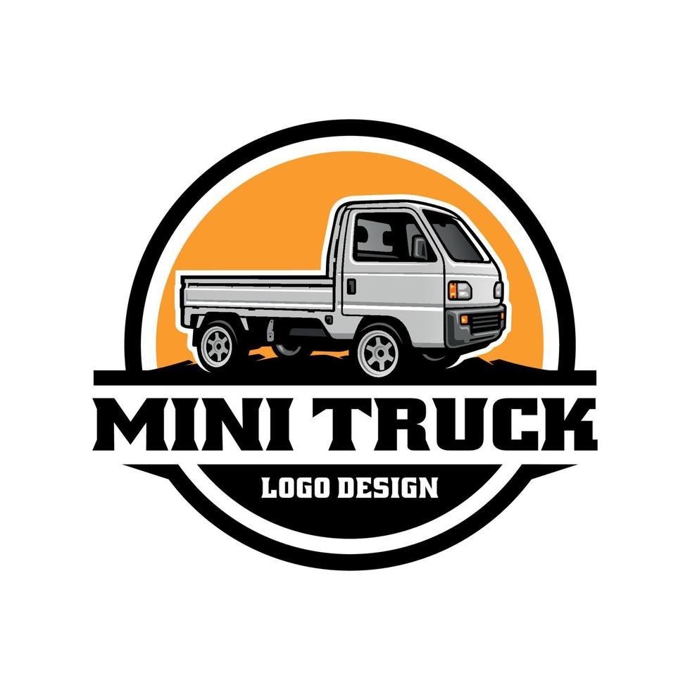 mini truck emblem logo vector