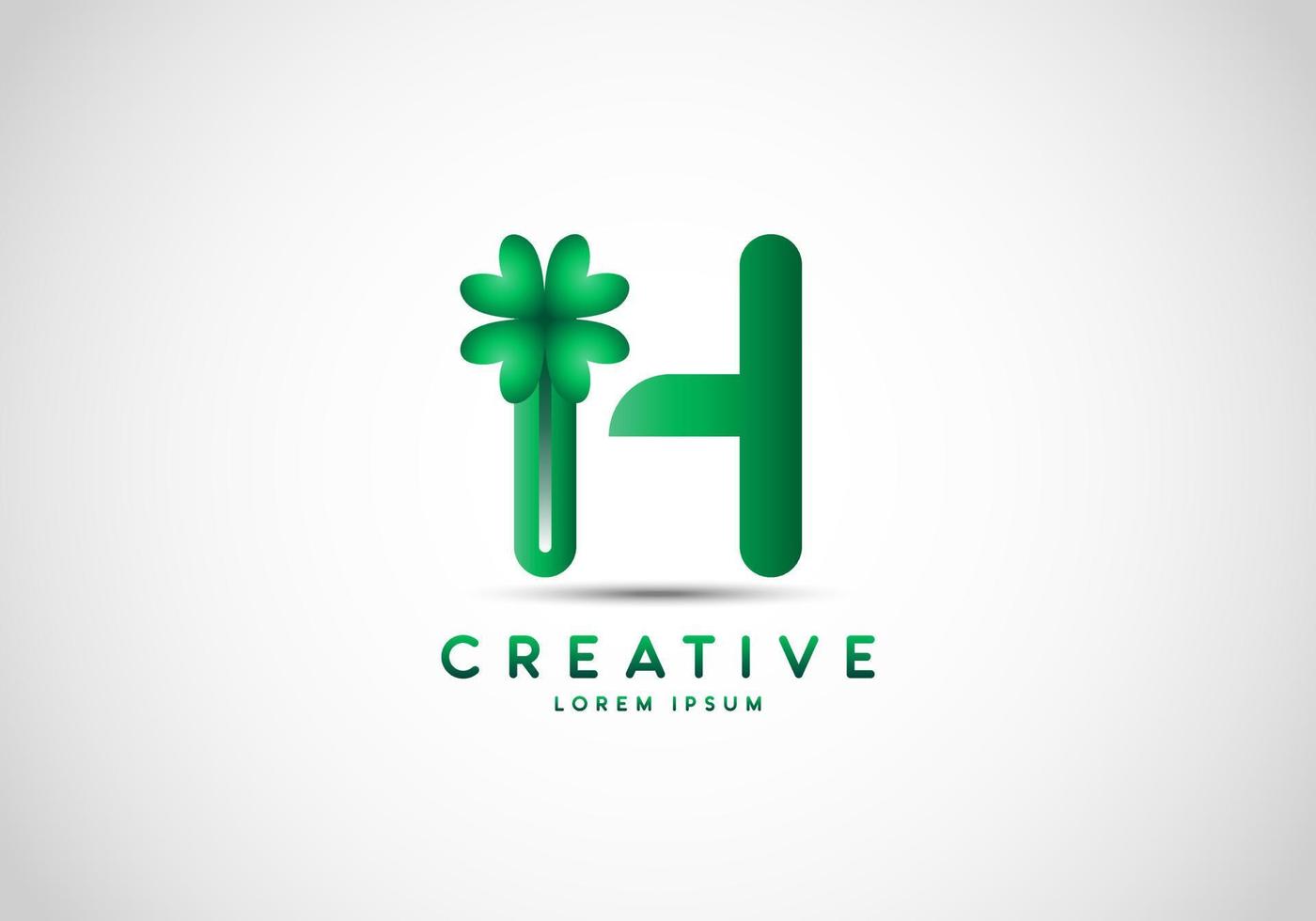 Initial Letter H Lucky Clover Logo vector