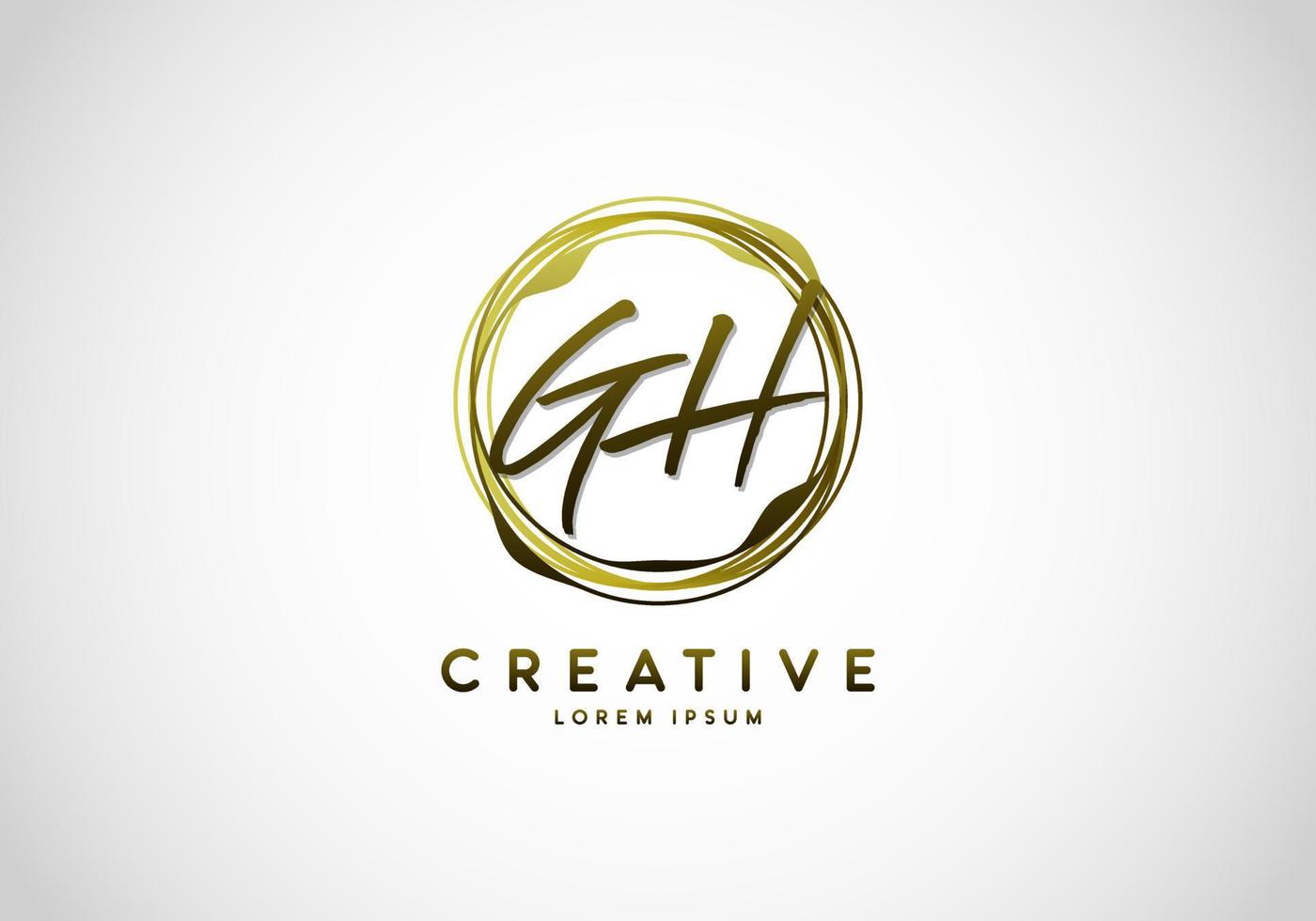 Initial GH Letter Handwriting Stylish Signature Logo vector
