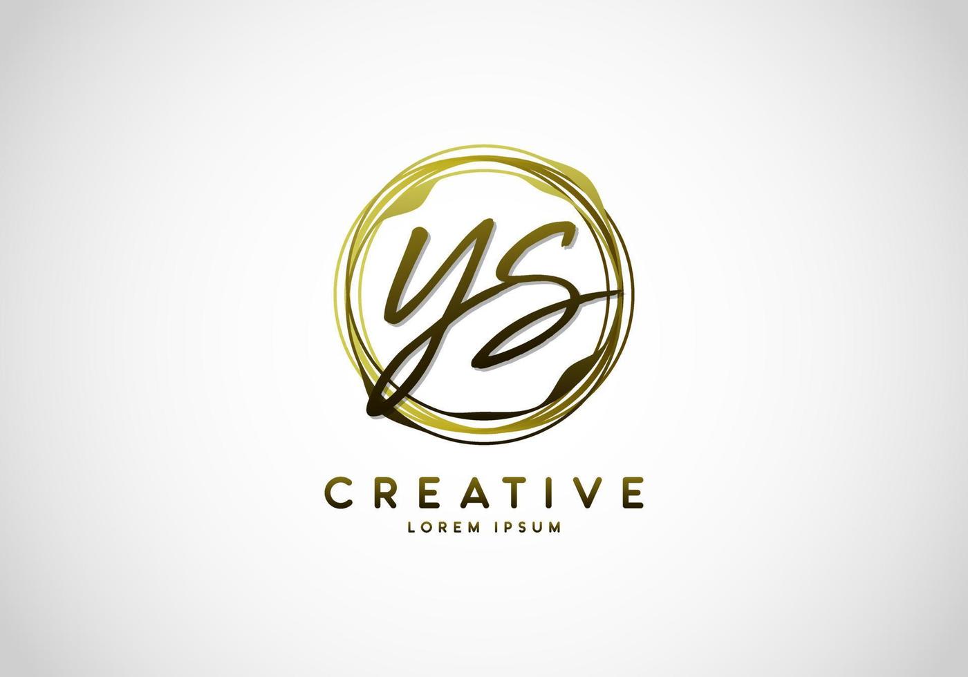 Initial YS Letter Handwriting Stylish Signature Logo vector