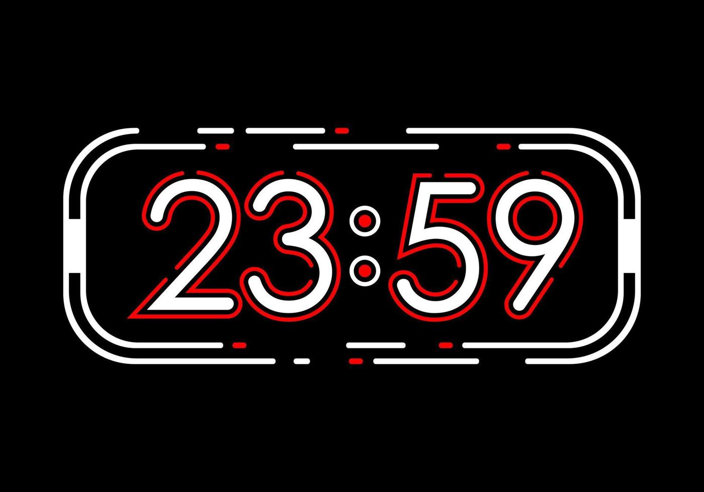 Digital Clock Geometric Vector