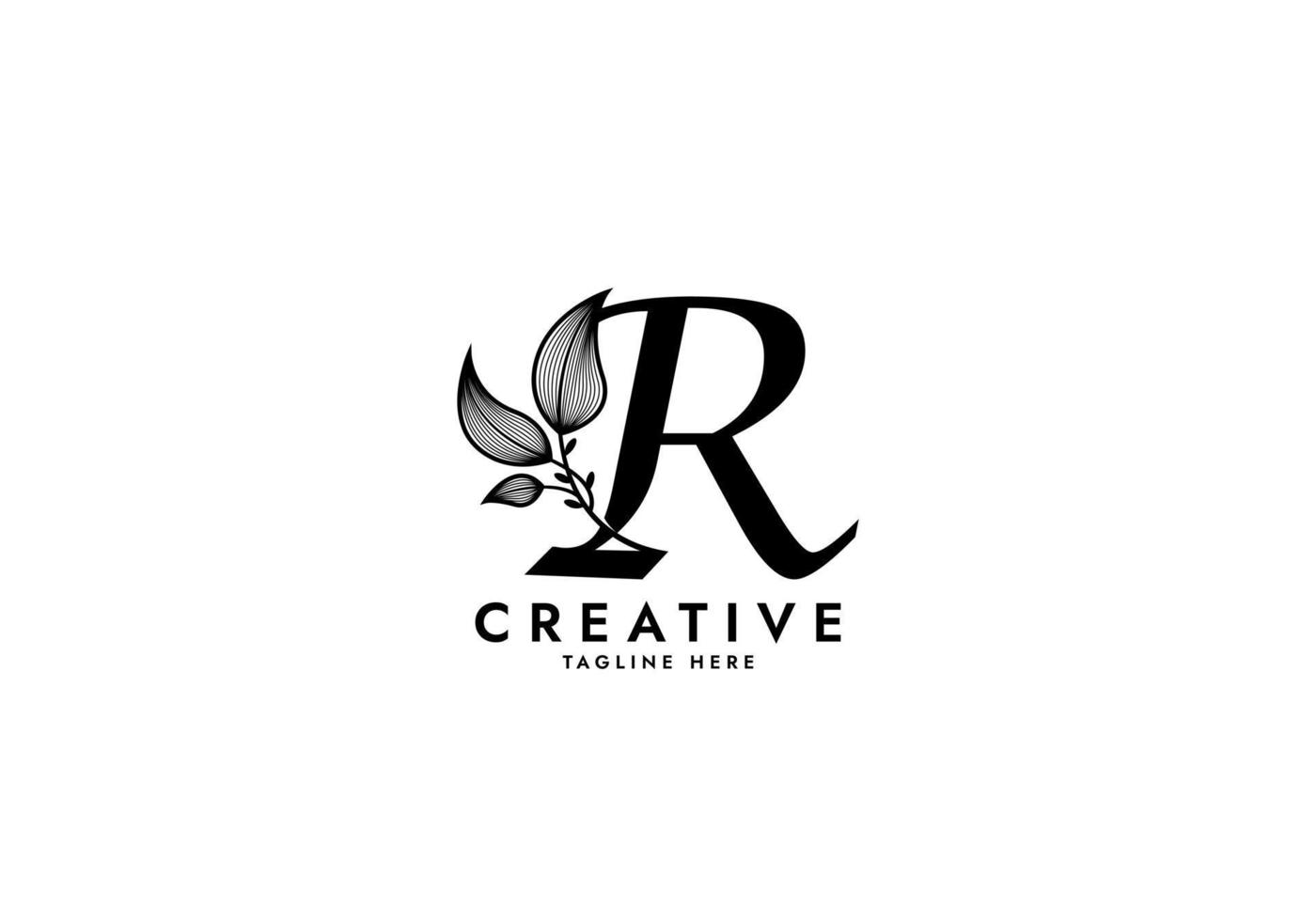 Letter R Linked Leaf Logo vector