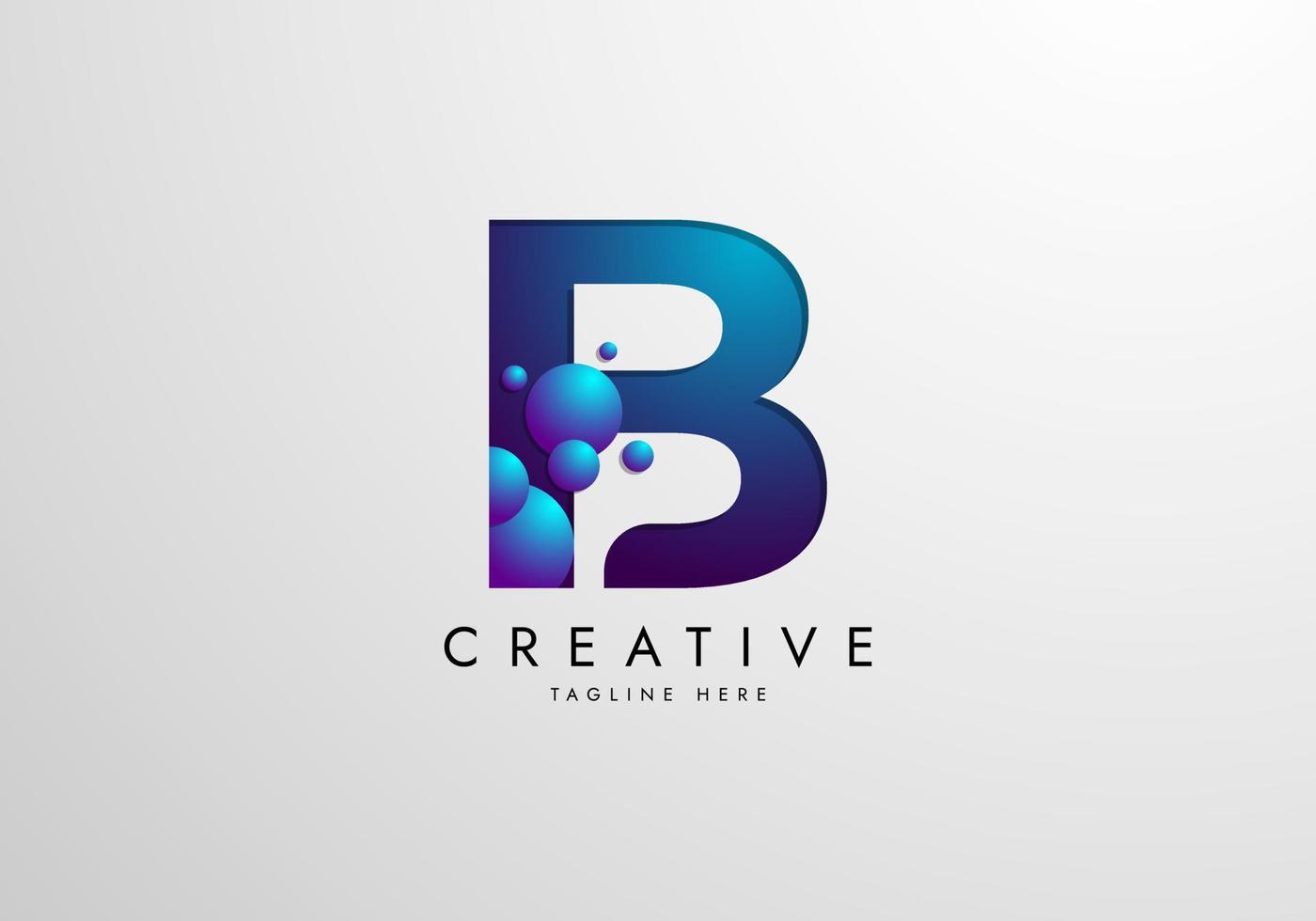 Letter B logo combined with gradient colored bubbles, logo Design Template vector