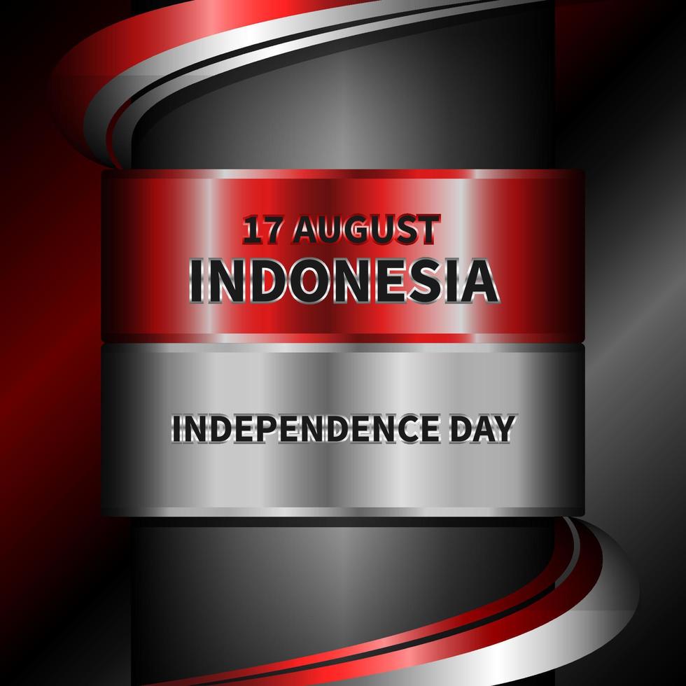 Happy independence day 17 august, elegant looking flag shaped ring concept, vector illustration