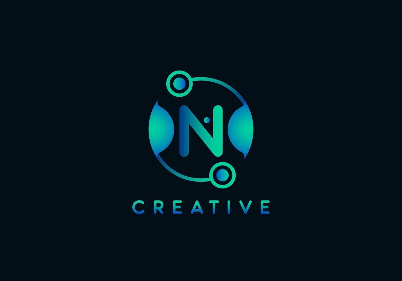 Initial Letter N Technology Logo vector