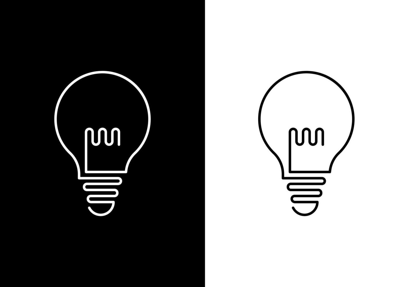Bulb Monogram Icon Vector, Isolated on white and black background. vector