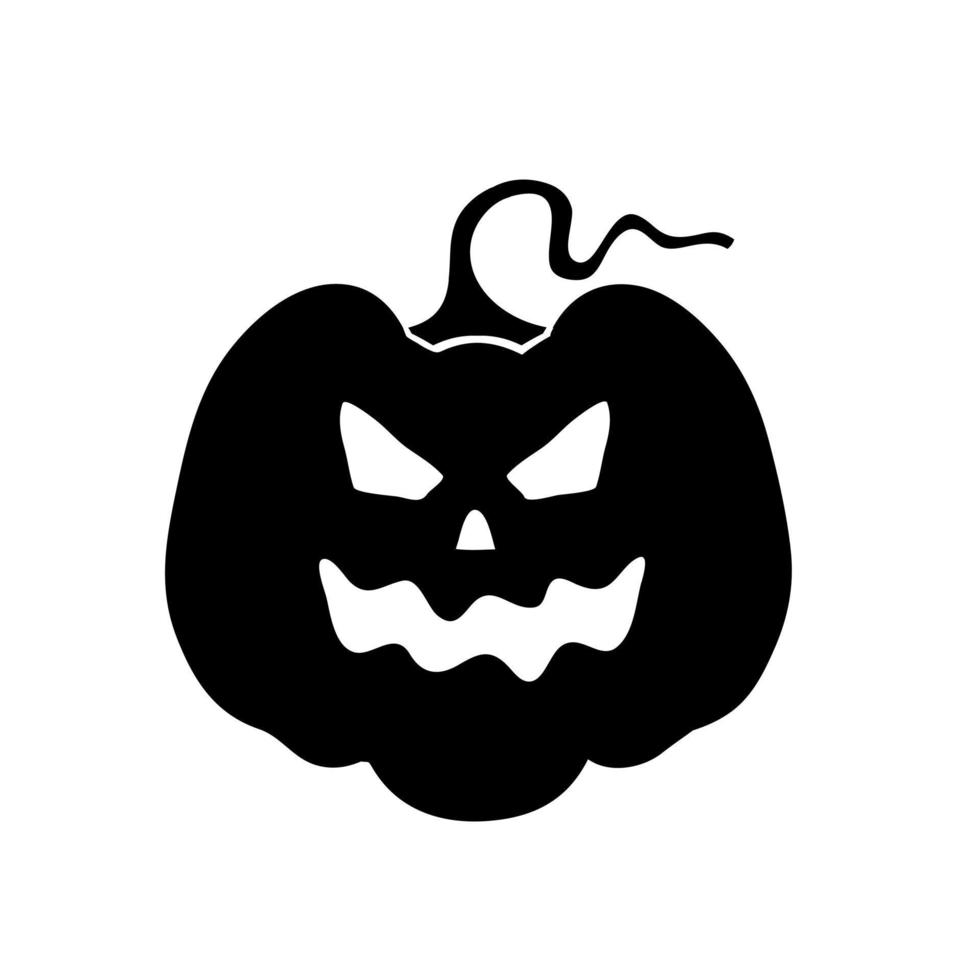 Silhouette of a sinister pumpkin. Illustration on Halloween Celebration for your projects. vector