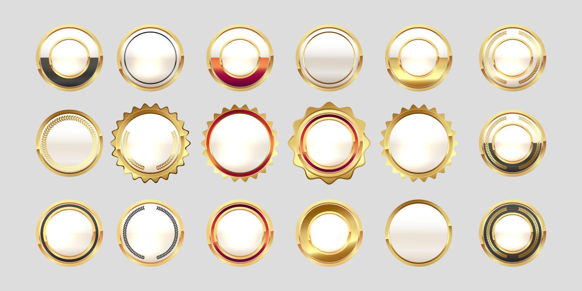 blank premium quality golden labels collection set vector