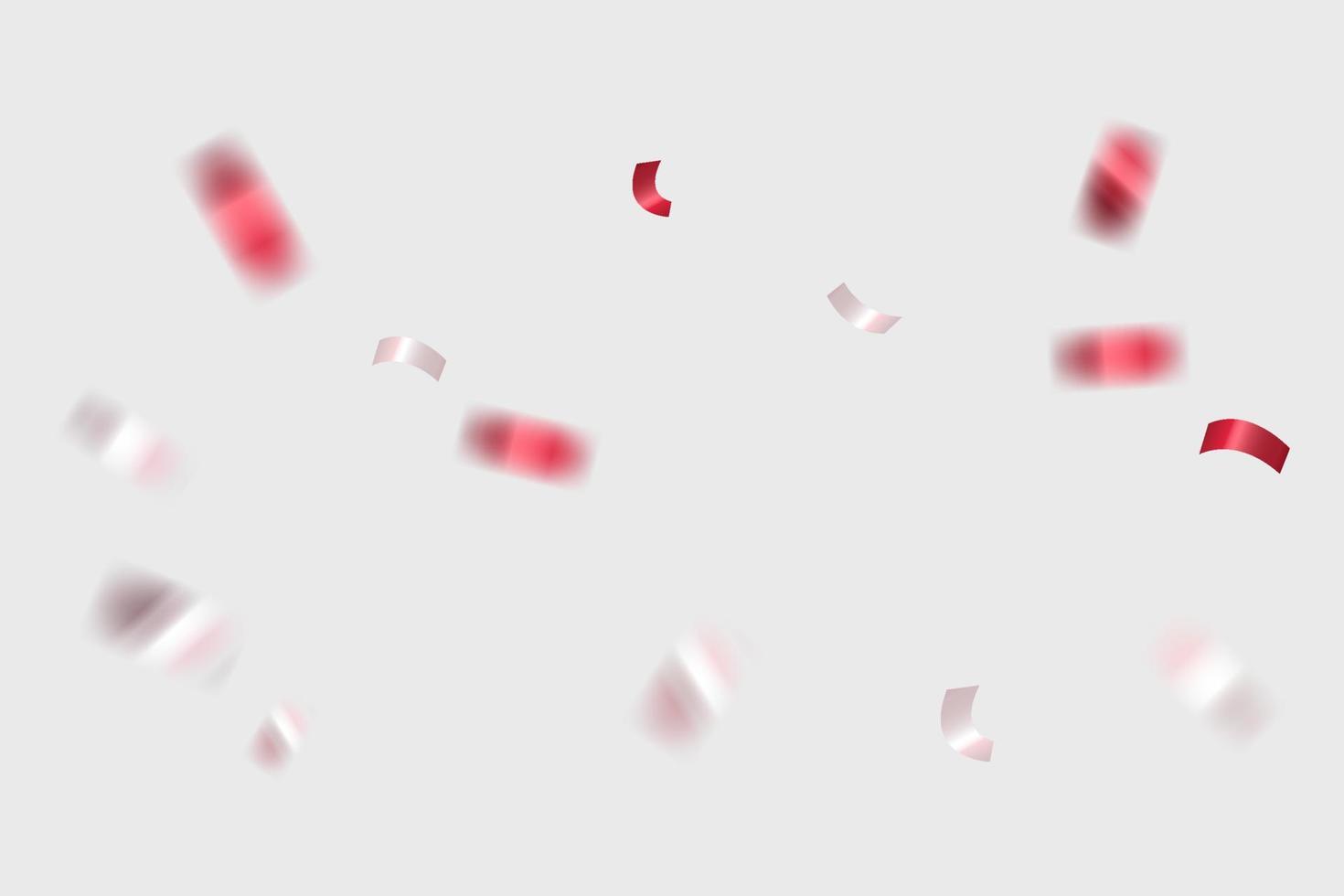 white red confetti flying ribbon vector