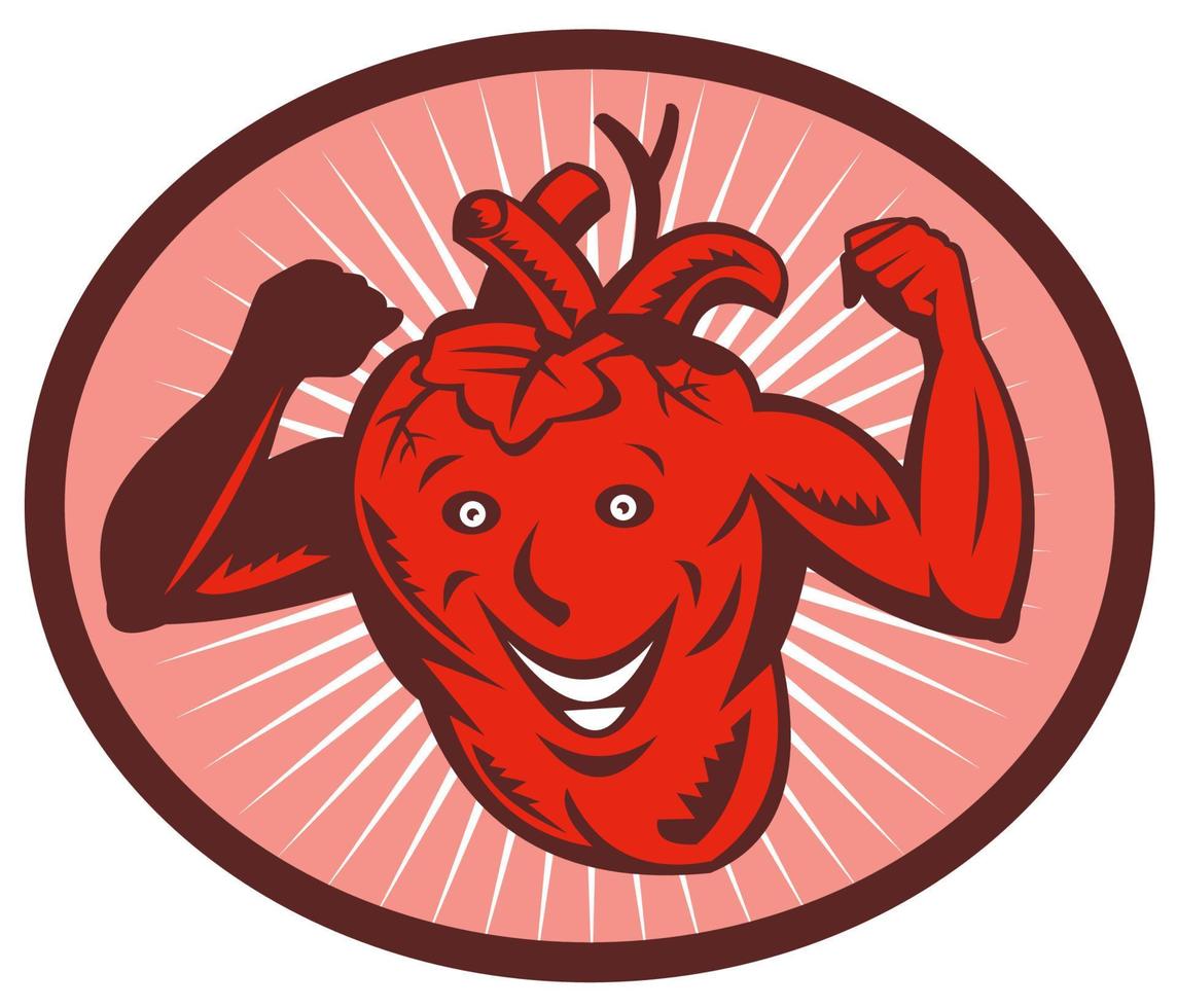 Happy and healthy heart vector