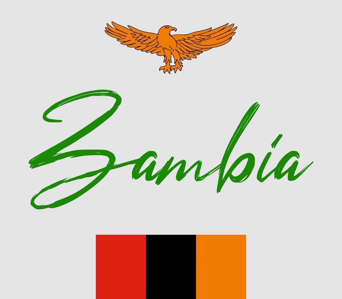 vector de boceto de color de texto de zambia