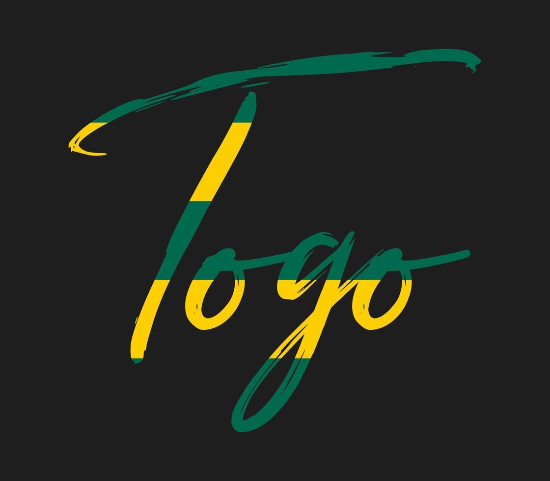 togo texto color boceto vector