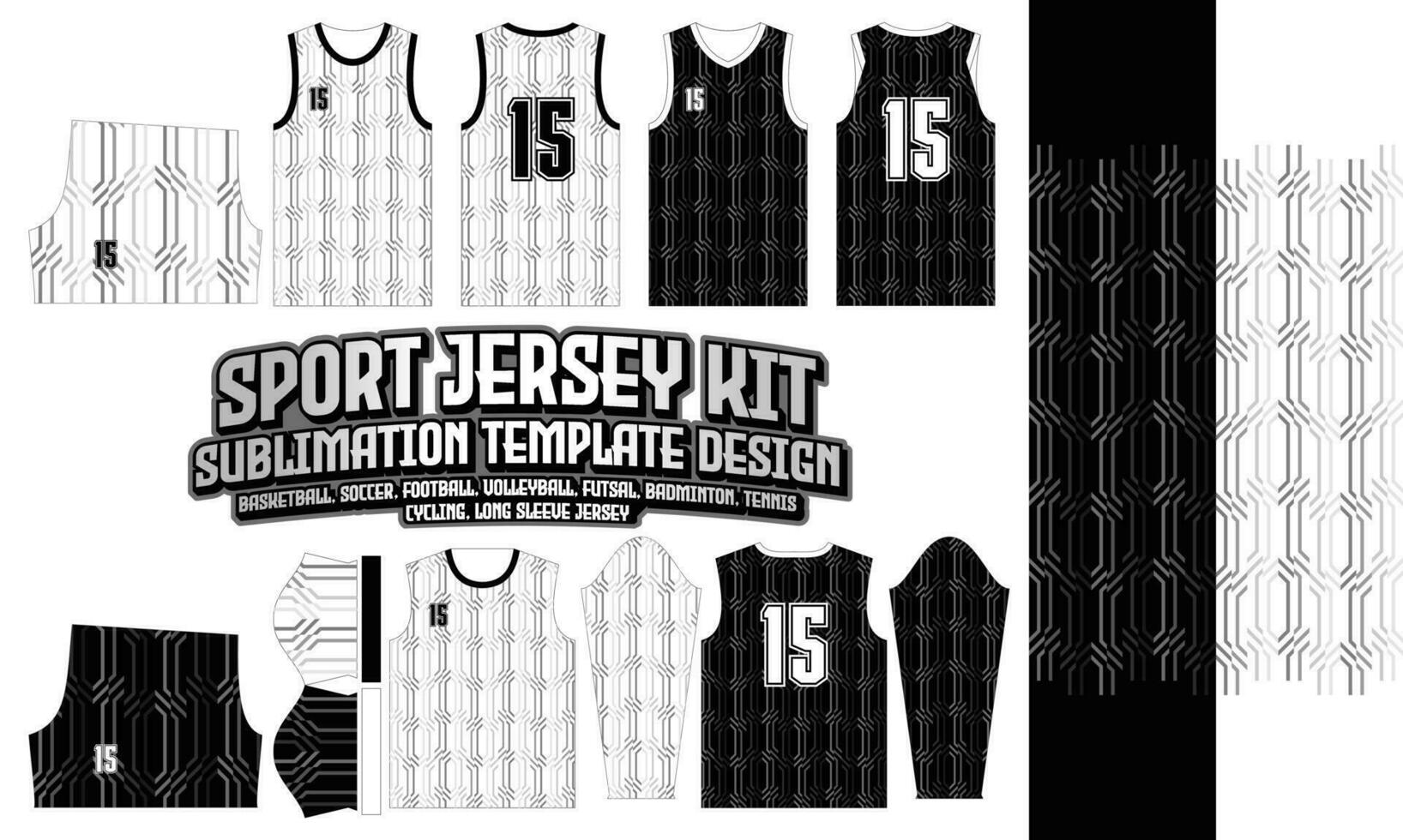 Jersey Template design 154 pattern textile for Sport t-shirt, Soccer, Football, E-sport, Volleyball jersey, basketball jersey, futsal jersey. vector