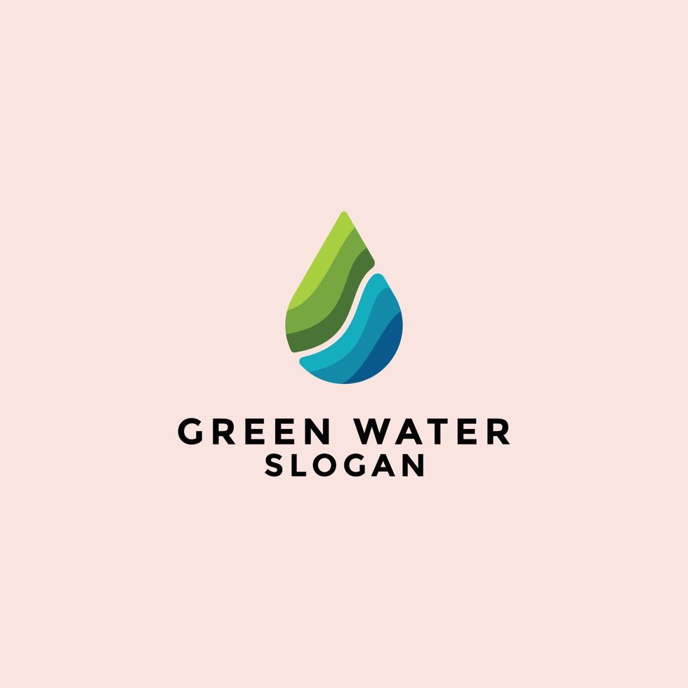 Green water icon logo design template. luxury, vector