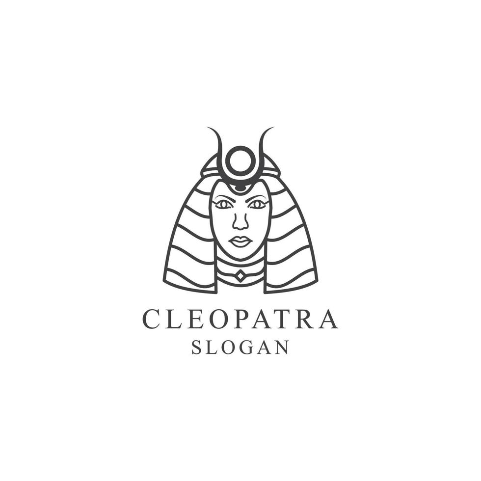 Cleopatra icon logo design template. luxury, vector