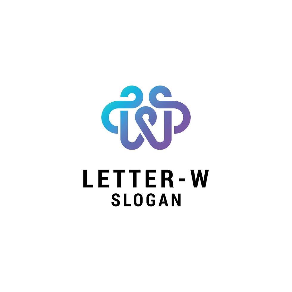 plantilla de diseño de logotipo de icono de letra w. lujo, vectorial vector
