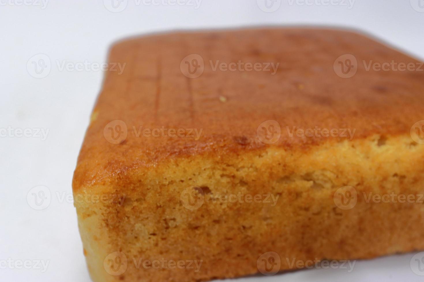 Healthy homemade butter cake on white background photo