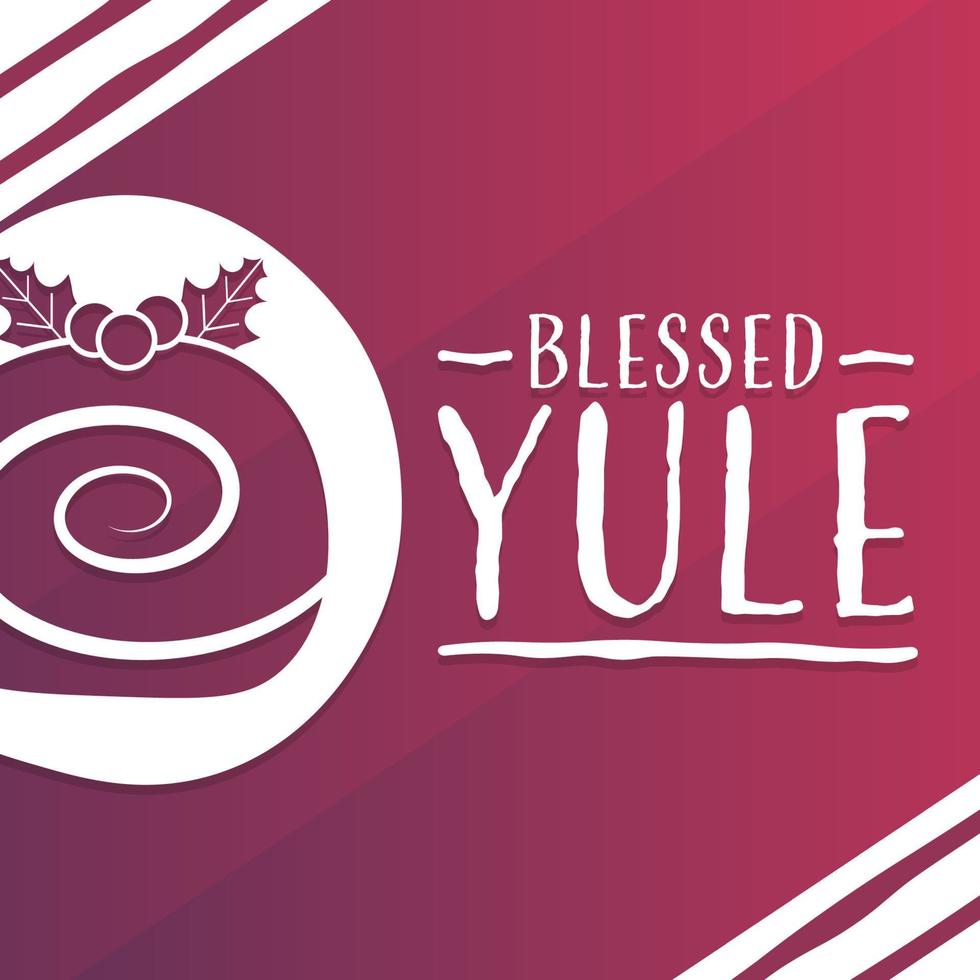 Blessed Yule. Holiday concept. Template for background, banner, card, poster with text inscription. Vector EPS10 illustration.