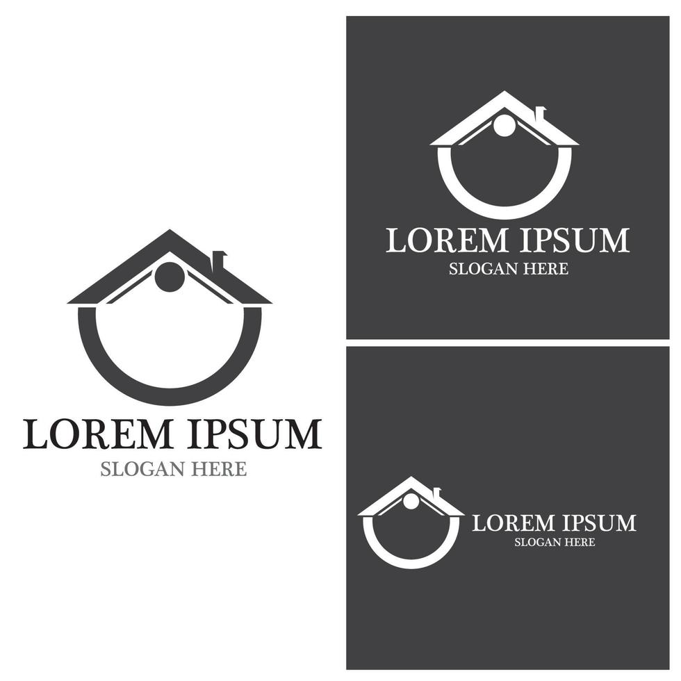 logotipo de la casa negocio de bienes raíces edificio de viviendas vector