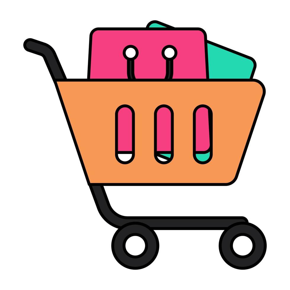 Shopping cart icon, editable vector