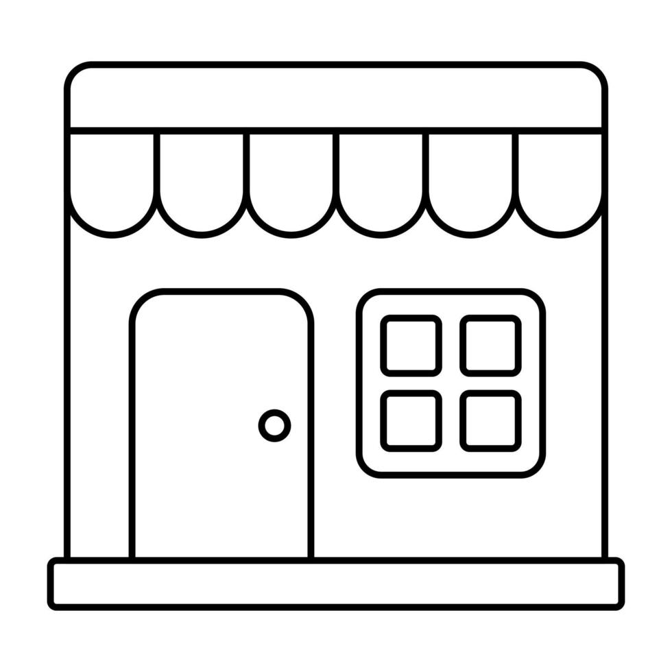A flat design icon of shop architecture vector