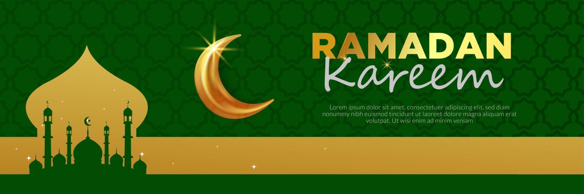 Modern islamic banner with white background and islamic decoration vector