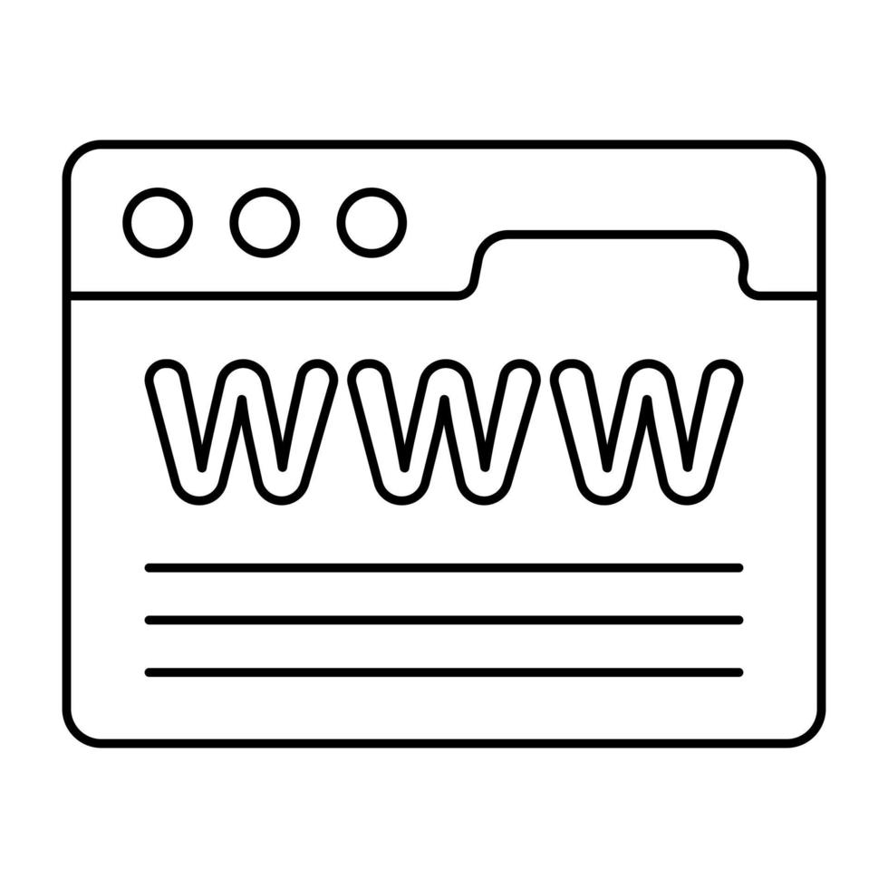 WWw icon in flat design vector