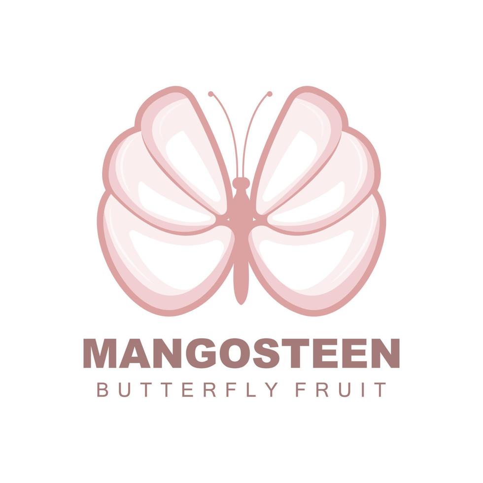 Mangosteen Logo, Mangosteen Flesh Illustration, Vitamin Rich Fruit Queen, Fruit Logo Vector Label Template Design