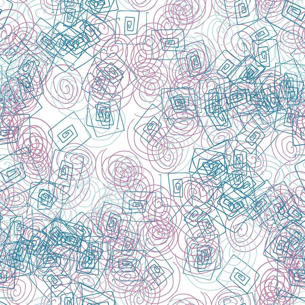 Fantasy messy freehand doodle geometric shapes seamless pattern.  Infinity ditsy scribble abstract card, layout. Creative background. Textile, fabric, wrapping paper. vector