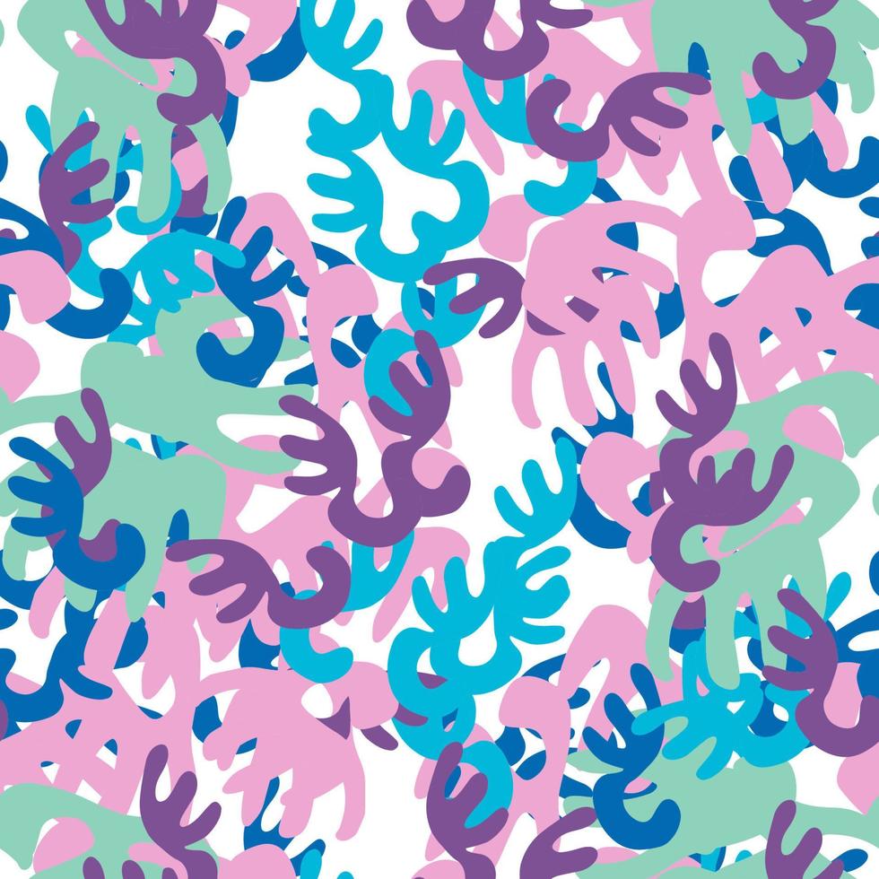 Fantasy messy freehand doodle geometric shapes seamless pattern.  Infinity ditsy scribble abstract card, layout. Creative background. Textile, fabric, wrapping paper. vector