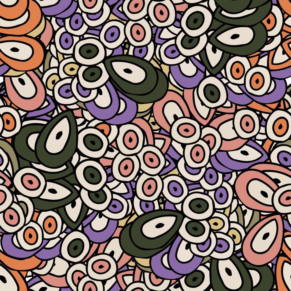 Cute abstract doodle artistic sketch seamless pattern. Background with crazy messy doodle art with different shapes, curls vector