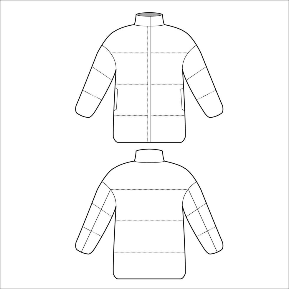 Padded jacket vector template