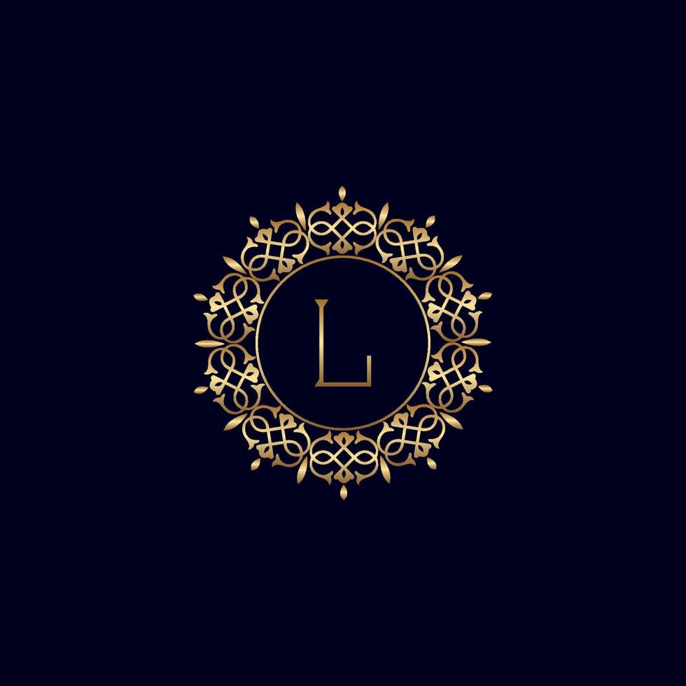 l logotipo de lujo real adornado con oro vector