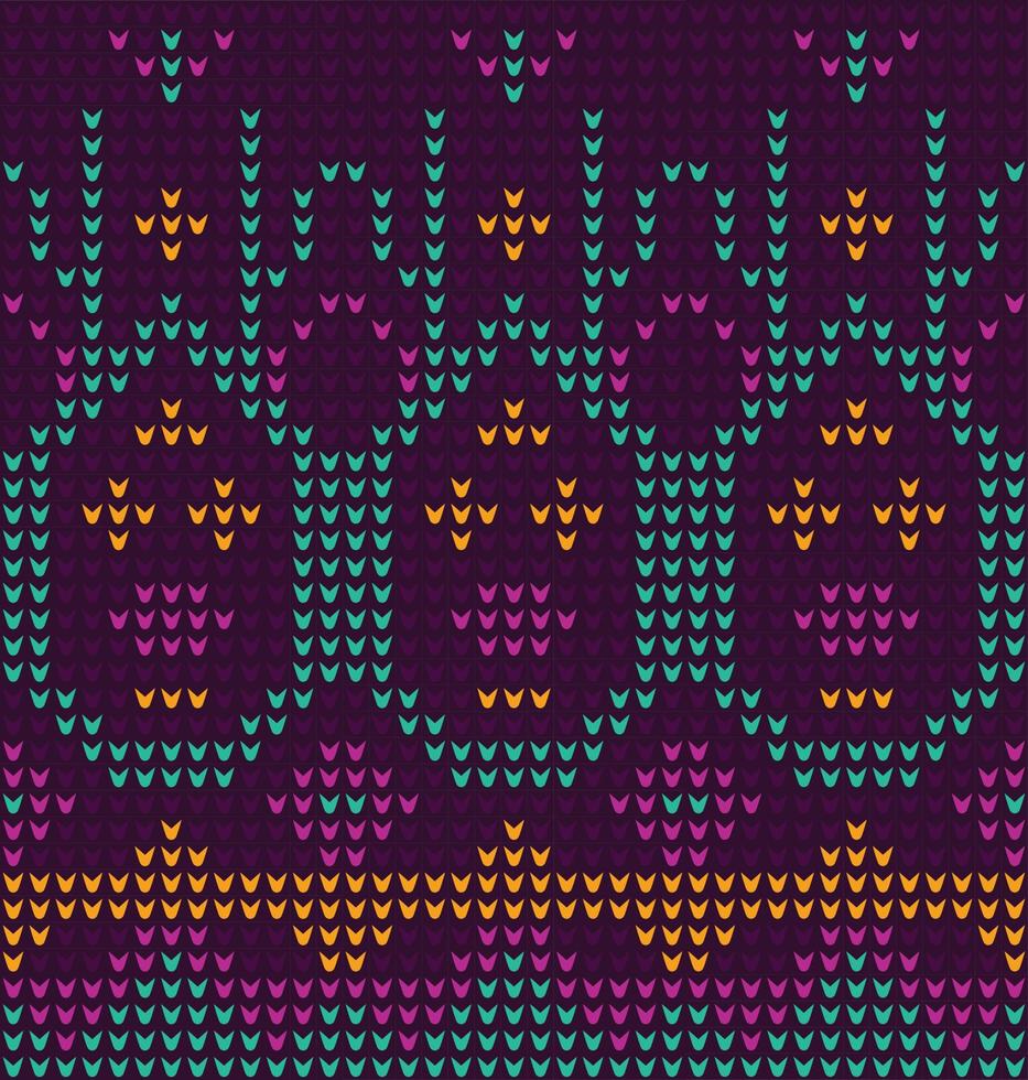 Cross Stitch. Geometric ethnic pattern. Design for Saree, Patola, Sari, Dupatta, Vyshyvanka, rushnyk, dupatta, Clothing, fabric, batik, Knitwear, Embroidery, Ikkat, Pixel pattern. Traditional Design. vector