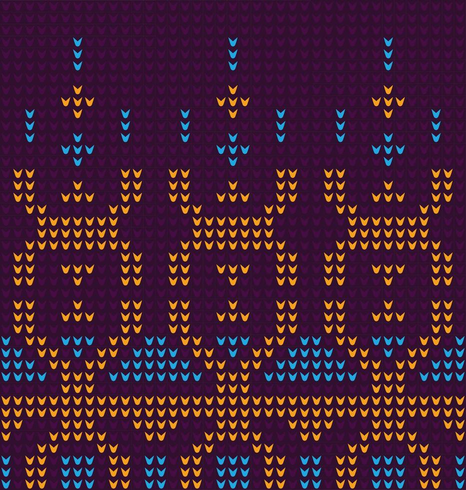 Cross Stitch. Geometric ethnic pattern. Design for Saree, Patola, Sari, Dupatta, Vyshyvanka, rushnyk, dupatta, Clothing, fabric, batik, Knitwear, Embroidery, Ikkat, Pixel pattern. Traditional Design. vector