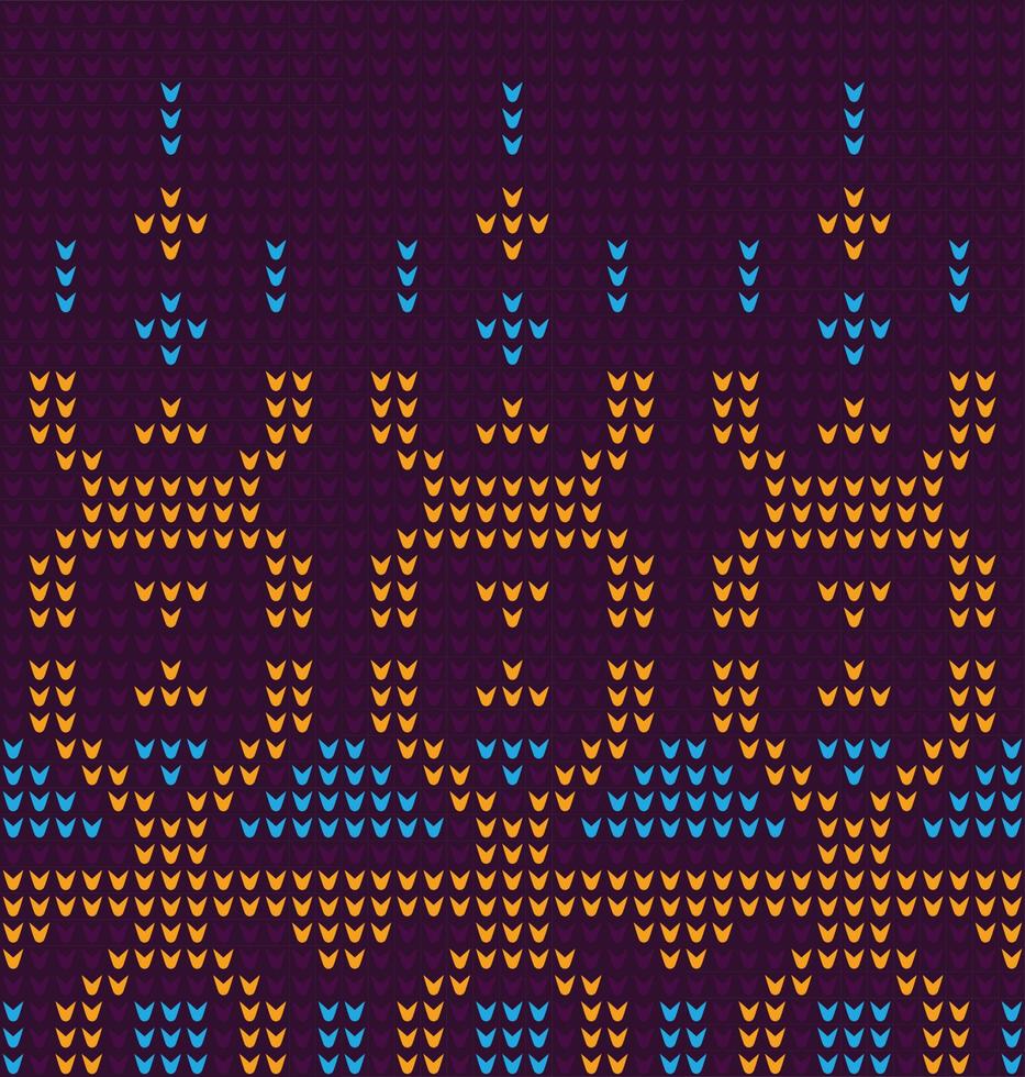 Cross Stitch. Geometric ethnic pattern. Design for Saree, Patola, Sari, Dupatta, Vyshyvanka, rushnyk, dupatta, Clothing, fabric, batik, Knitwear, Embroidery, Ikkat, Pixel pattern. Traditional Design. vector