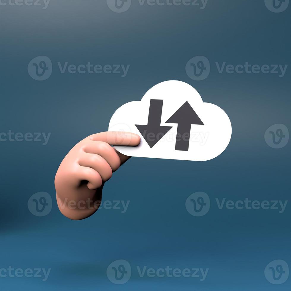 Cloud storage icon. 3d render illustration. photo